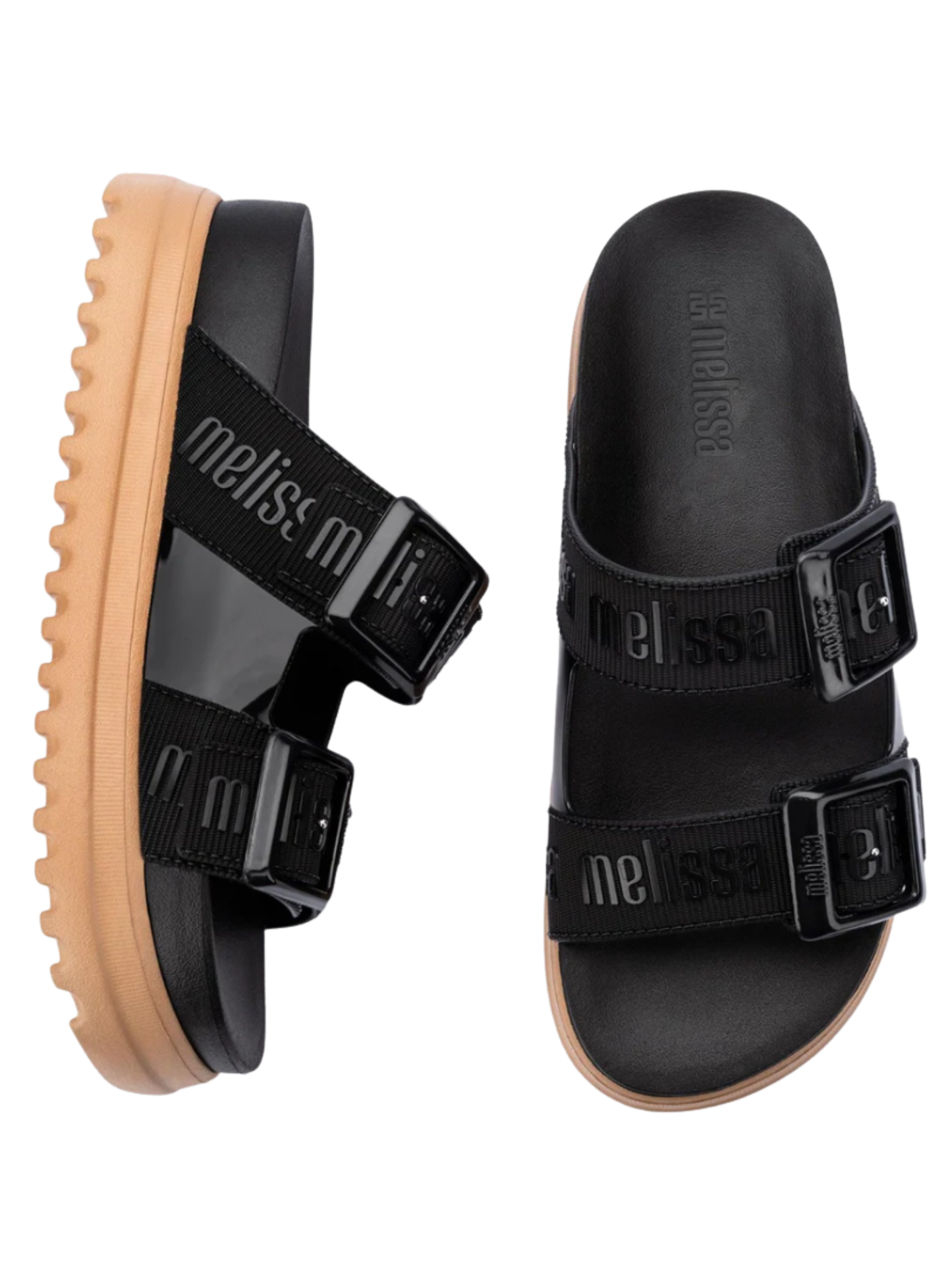 כפכפים פלטפורמה קוזי לבר שתי רצועות של מליסה לנשים