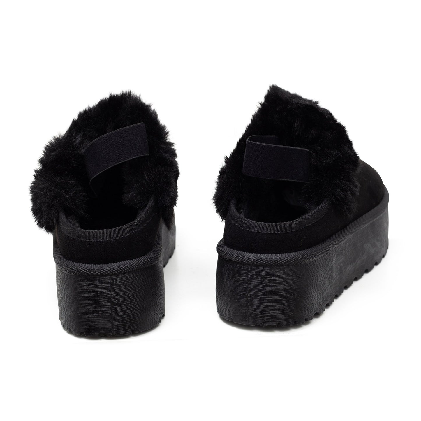 כפכפי פרווה פלטפורמה לנשים עם גומי אחורי של אוסקרס מק"ט 4008 - Adiss