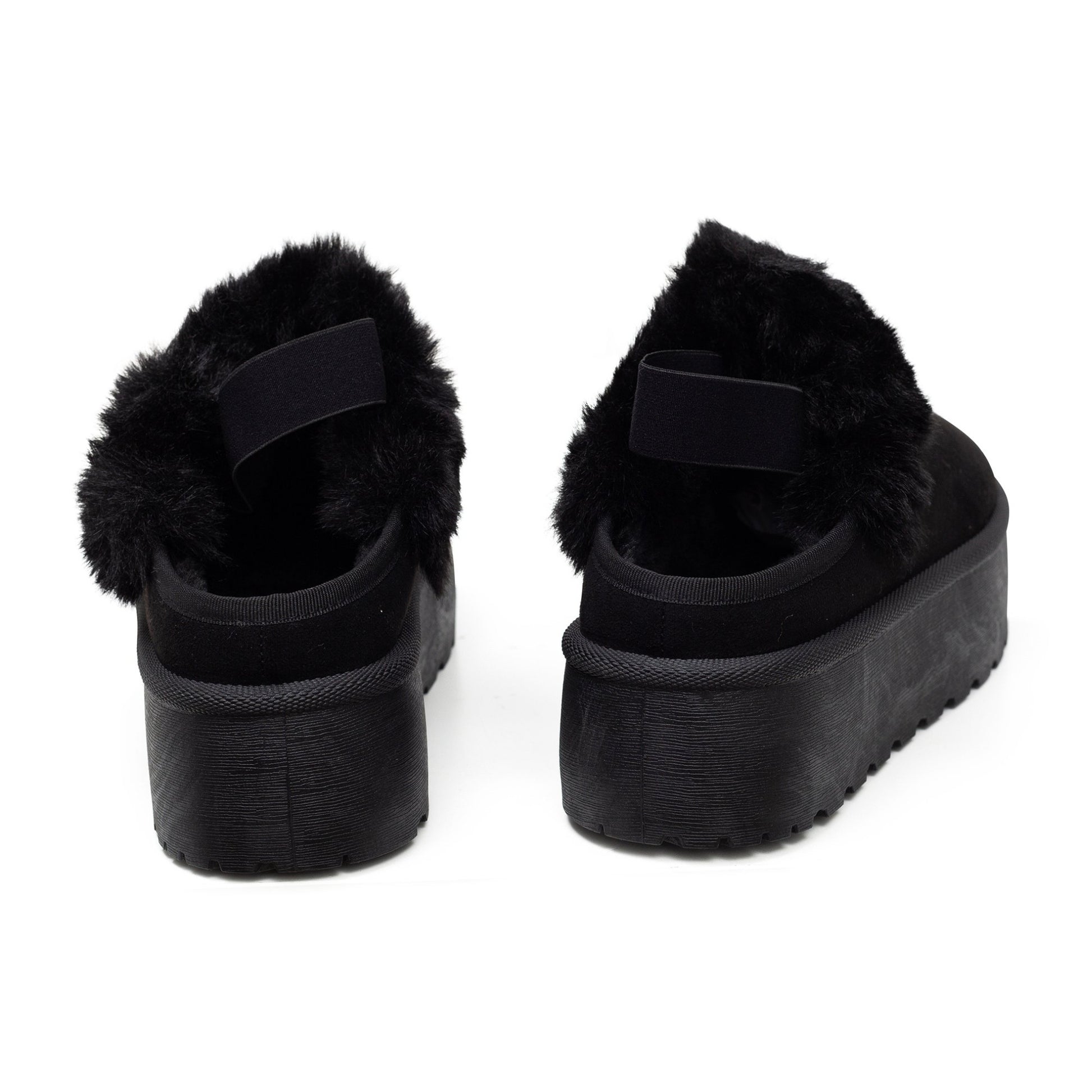 כפכפי פרווה פלטפורמה לנשים עם גומי אחורי של אוסקרס מק"ט 4008 - Adiss