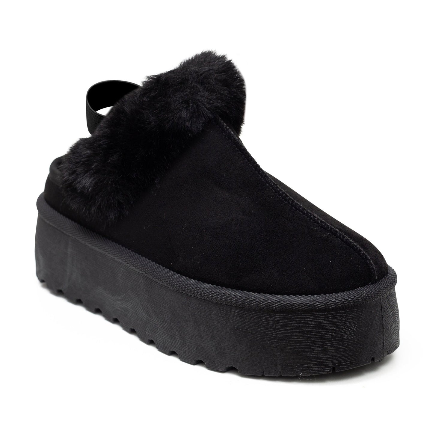 כפכפי פרווה פלטפורמה לנשים עם גומי אחורי של אוסקרס מק"ט 4008 - Adiss