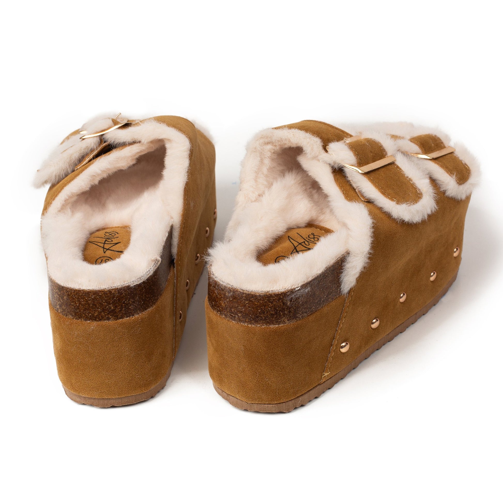 קופנהגן - כפכפי פלטפורמה עם פרווה לנשים של אדיס מק"ט 24666 - Adiss