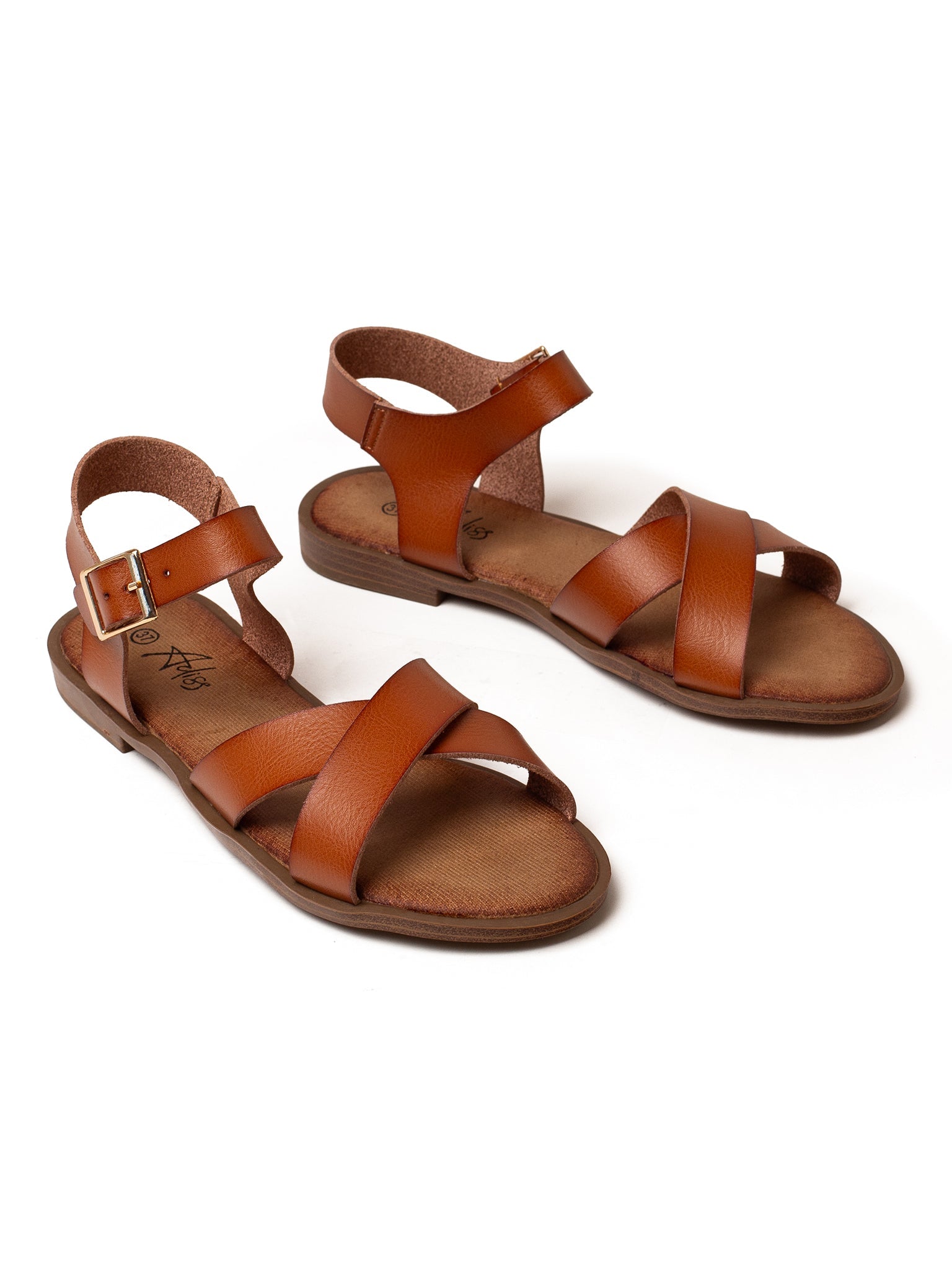 סנדלי אקסילה - סנדלים איקס שטוחים של אדיס לנשים - Adiss