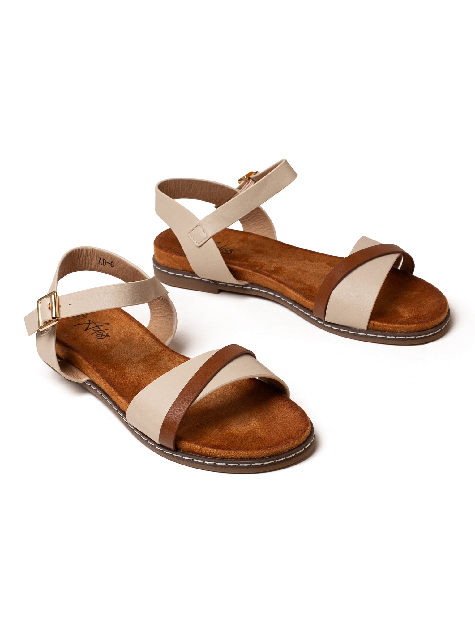 סנדלי אמריקה קלאסי לנשים עם רצועת פס משתלבת באזור האצבעות - Adiss