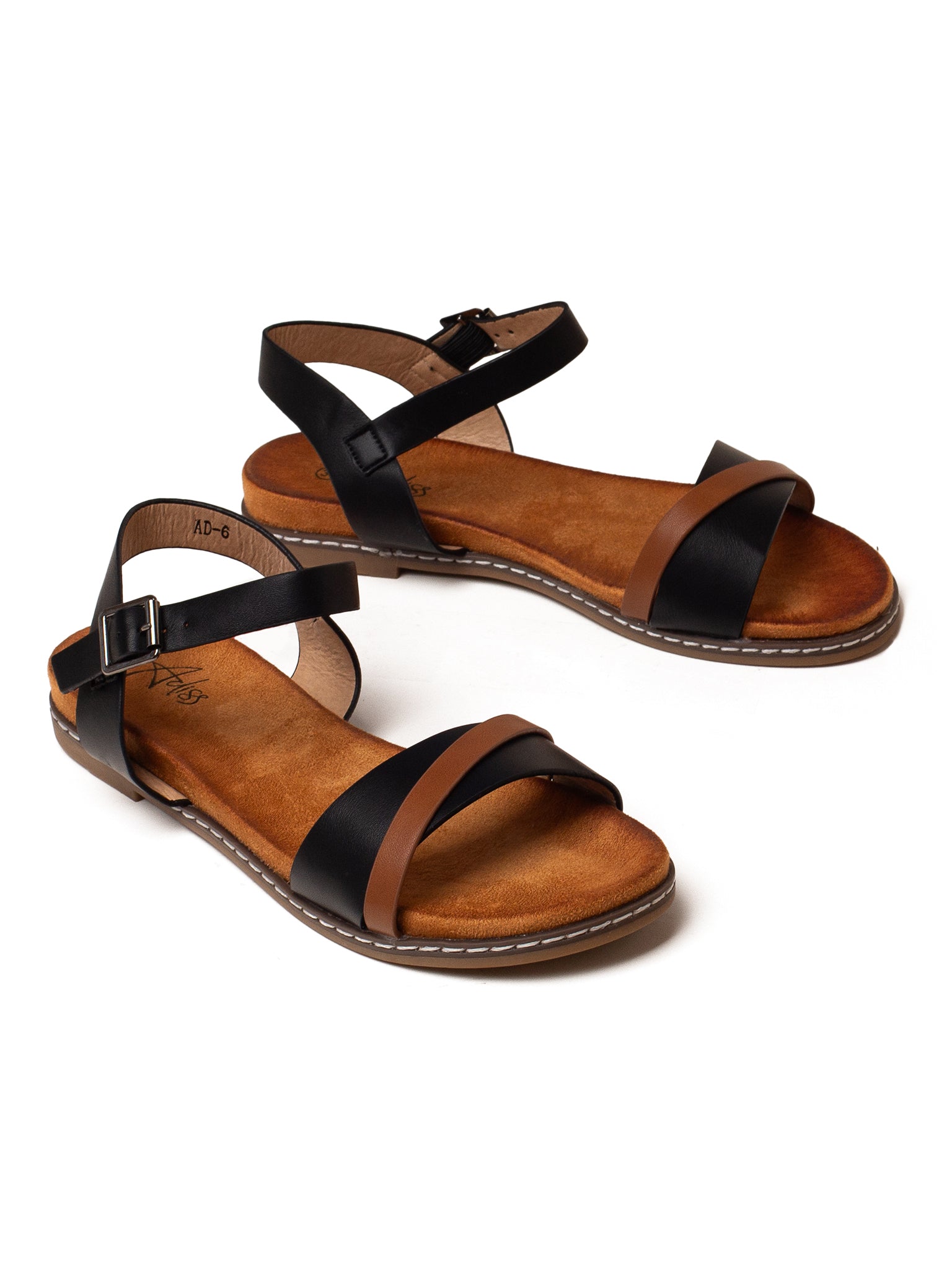 סנדלי אמריקה קלאסי לנשים עם רצועת פס משתלבת באזור האצבעות - Adiss