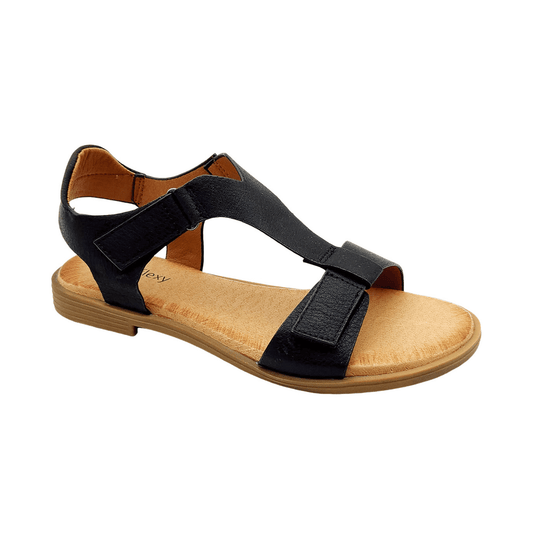 סנדלי ארופלקסי שטוחים עם רצועות לנשים 6101 - Adiss