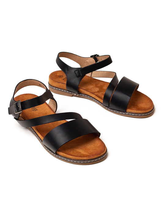 סנדלי יפן קלאסיים לנשים עם רצועת פס אלכסון - Adiss