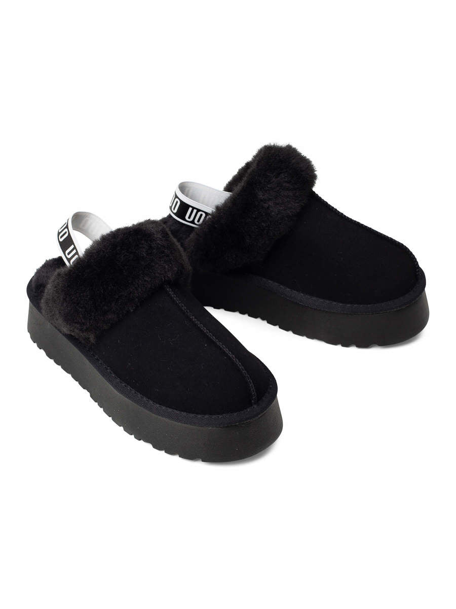 כפכפים פלטפורמה סגורות גומי אחורי עם פרווה - Adiss