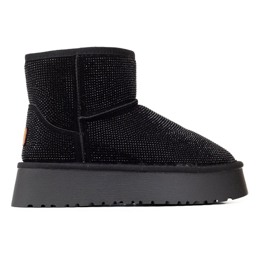 פטגוניה- מגפיים פלטפורמה עם פרווה ואבנים - Adiss