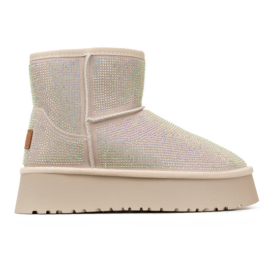 פטגוניה- מגפיים פלטפורמה עם פרווה ואבנים - Adiss