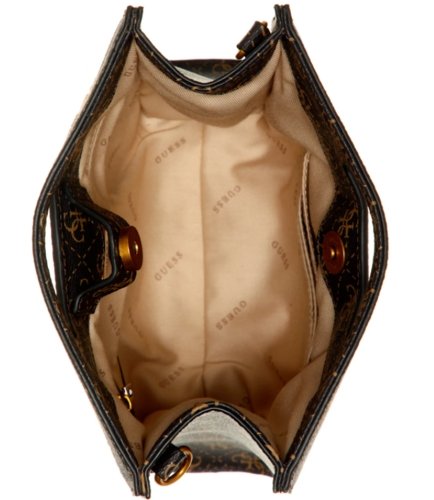 גס תיק יד כתף קש משולב עם שחור GUESS Kasinta Raffia Mini Cutout Tote - Adiss