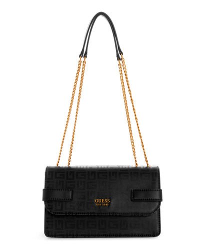 גס תיק כתף בשילוב הדפסי לוגו GUESS ATENE CONVERTIBLE XBODY FLAP - Adiss
