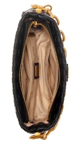 גס תיק כתף צד מיני קרוסבודי שחור GUESS Lisbet Woven Mini Zip-Top Crossbody - Adiss