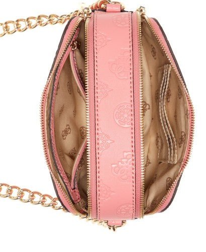 תיק כתף צד גס בצבע ורוד לוגו מוטבע GUESS-GALERIA CAMERA BAG - Adiss