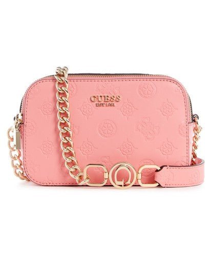 תיק כתף צד גס בצבע ורוד לוגו מוטבע GUESS-GALERIA CAMERA BAG - Adiss