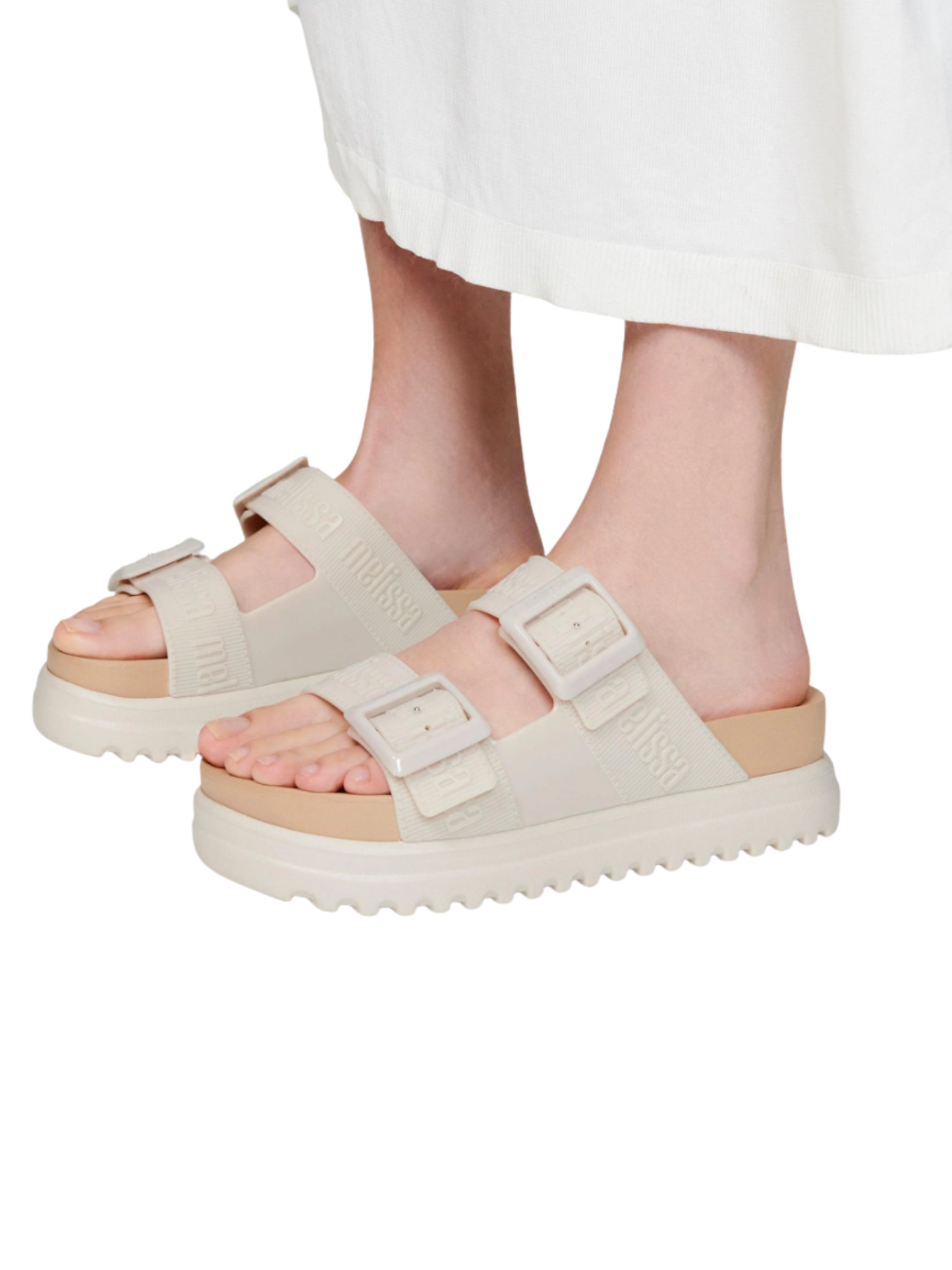 כפכפים פלטפורמה קוזי לבר שתי רצועות של מליסה לנשים