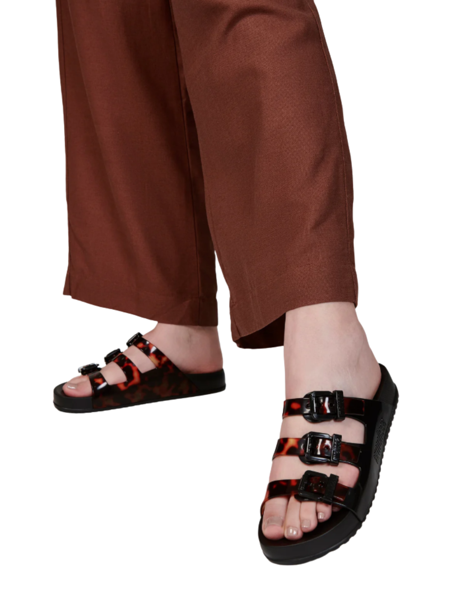 כפכפי קוזי סטריפס של מליסה עם שלוש רצועות לנשים