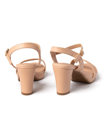 בליס- סנדל עקב רחב גבוה עם פלטפורמה של אדיס