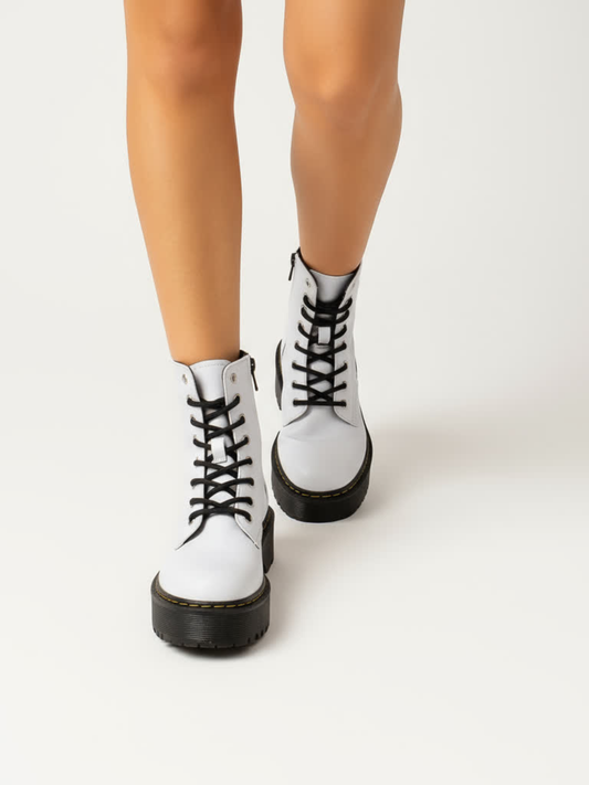 מגפונים מרטי לנשים עם שרוכים סוליה פלטפורמה