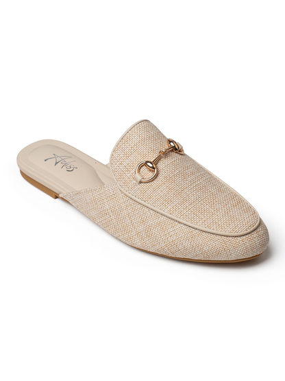 כפכפי רפיה סגורת מקדימה עם אבזם לנשים