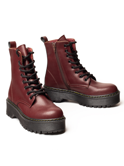 מגפונים מרטי לנשים עם שרוכים סוליה פלטפורמה