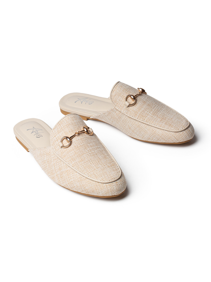 כפכפי רפיה סגורת מקדימה עם אבזם לנשים