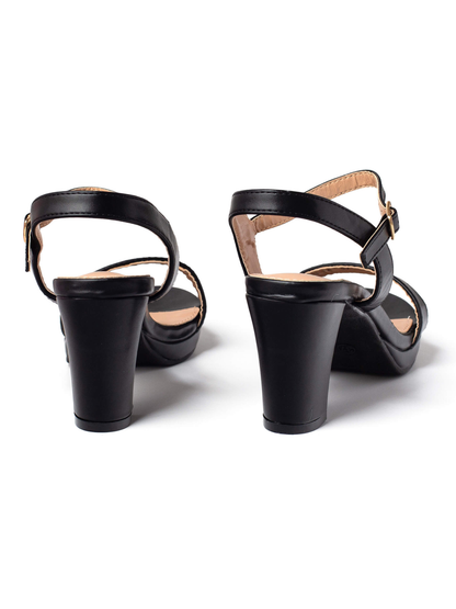 בליס- סנדל עקב רחב גבוה עם פלטפורמה של אדיס