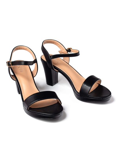 בליס- סנדל עקב רחב גבוה עם פלטפורמה של אדיס