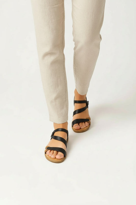 סנדלי ארופלקסי שטוחים עם רצועות לנשים 6100