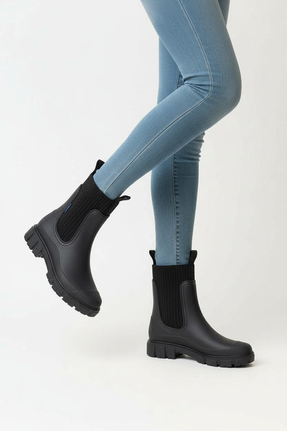 שנגחאי פאשן- מגפונים מגומי בשילוב בד גרב לנשים ונערות מק"ט 24189