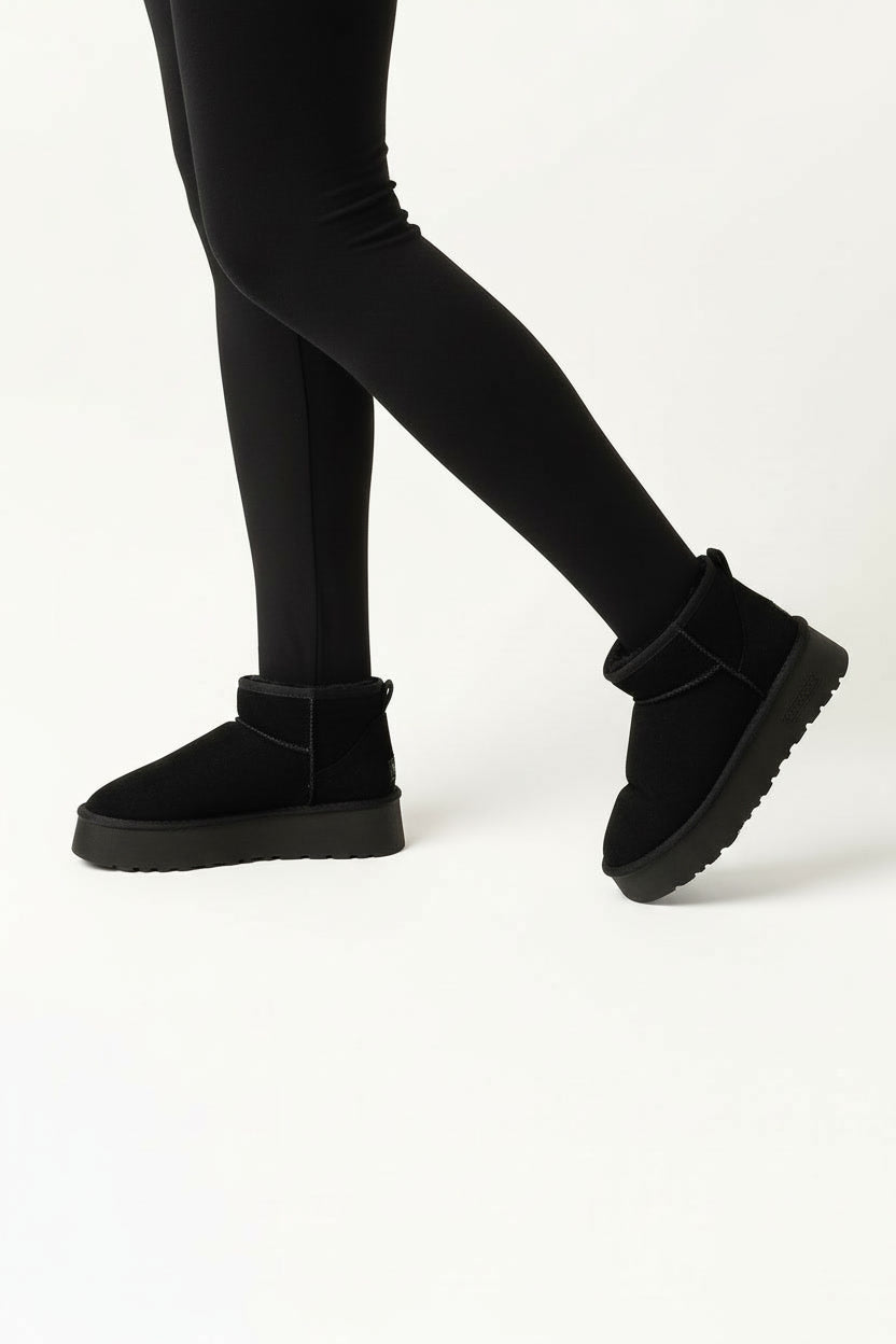 שלווה רכה - מגפיים קצרים עם פרווה ופלטפורמה לנשים של אדיס מק"ט 0833