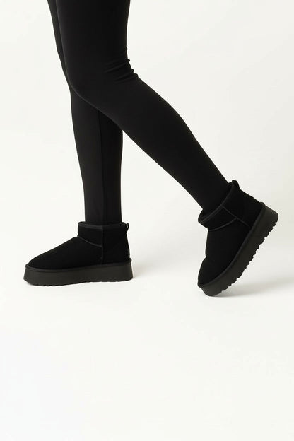 שלווה רכה - מגפיים קצרים עם פרווה ופלטפורמה לנשים של אדיס מק"ט 0833