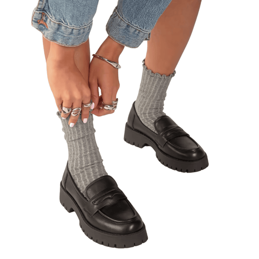 רוסלינדה - נעלי מוקסין מעור סבנטי ניין לנשים מק"ט 835 - Adiss