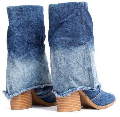 אלבמה- מגפון עקב רחב שפיץ ג'ינס - Adiss