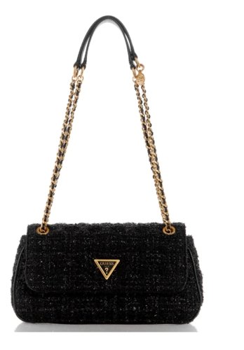 גס תיק כתף צד עם רצועות שרשרת כפולות GUESS Giully Tweed Convertible Crossbody - Adiss