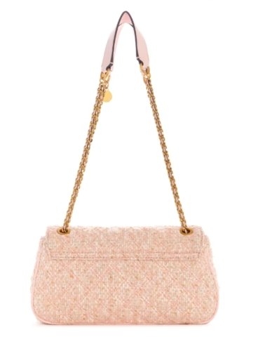 גס תיק כתף צד עם רצועות שרשרת כפולות GUESS Giully Tweed Convertible Crossbody - Adiss